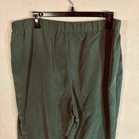 Alfani Green Straight Leg Lightweight Pants Pull On Elastic Waist Womens Size XL - Picture 2 of 8